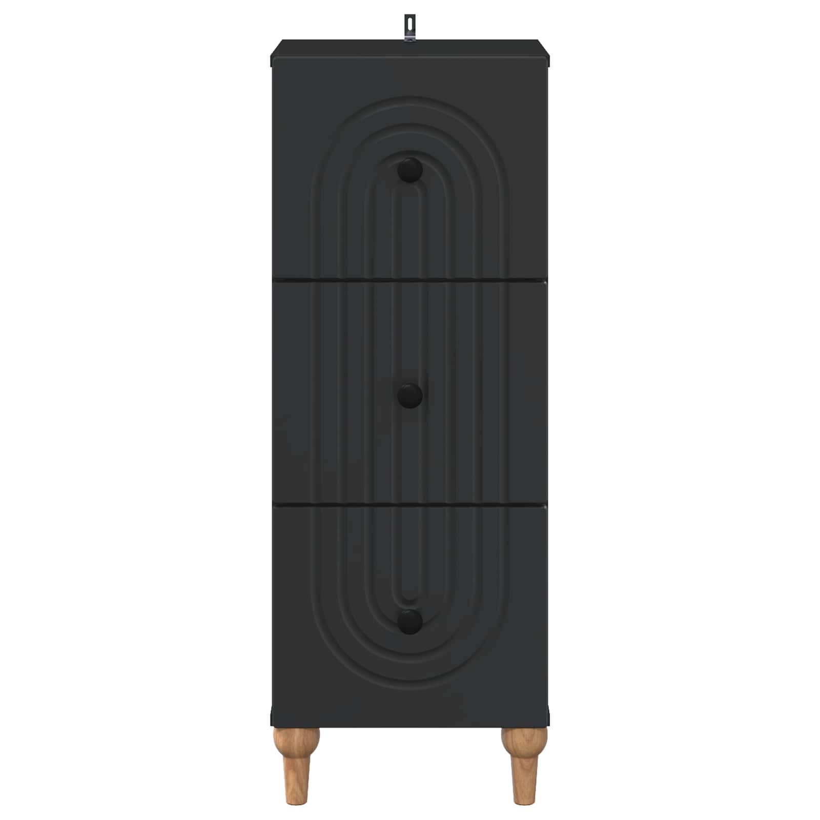 Ladenkast Zwart 33 x 34,5 x 90 cm Bewerkt hout