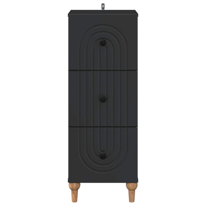 Ladenkast Zwart 33 x 34,5 x 90 cm Bewerkt hout