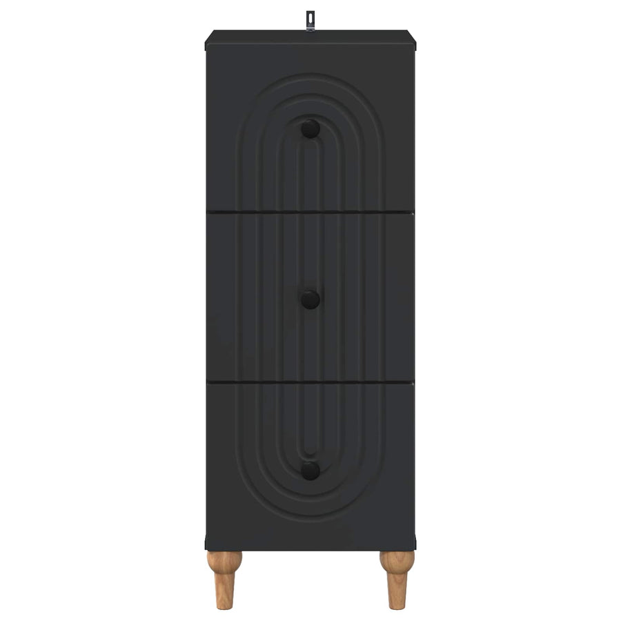 Ladenkast Zwart 33 x 34,5 x 90 cm Bewerkt hout