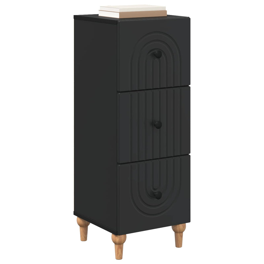 Ladenkast Zwart 33 x 34,5 x 90 cm Bewerkt hout