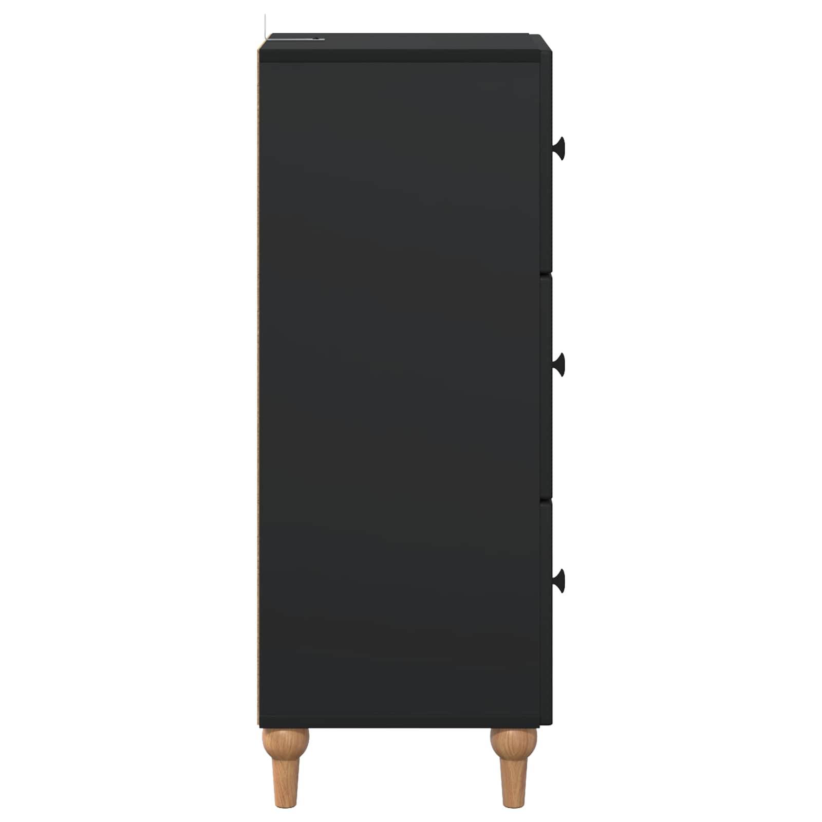 Ladenkast Zwart 33 x 34,5 x 90 cm Bewerkt hout