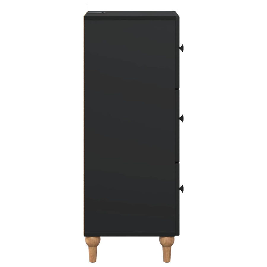 Ladenkast Zwart 33 x 34,5 x 90 cm Bewerkt hout