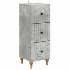 Ladekast 33x34,5x90 cm betongrijs bewerkt hout