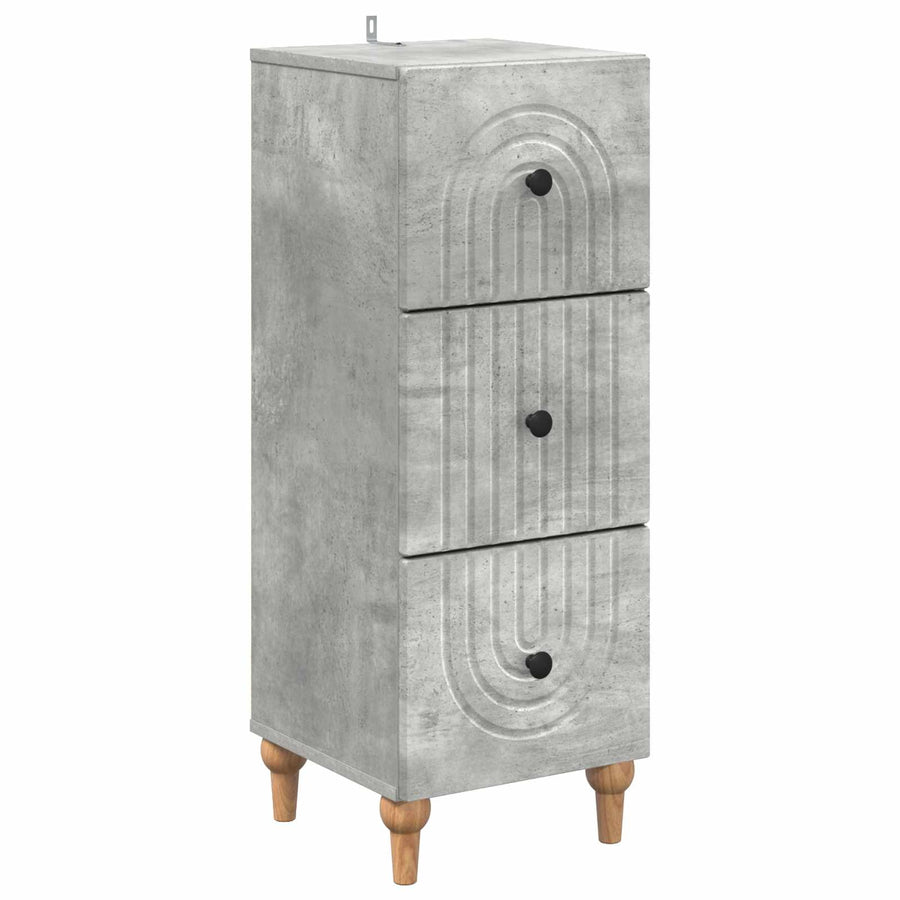 Ladenkast Betongrijs 33 x 34,5 x 90 cm Bewerkt hout