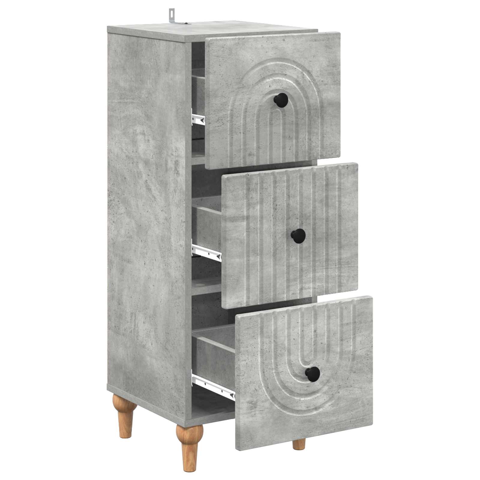 Ladenkast Betongrijs 33 x 34,5 x 90 cm Bewerkt hout