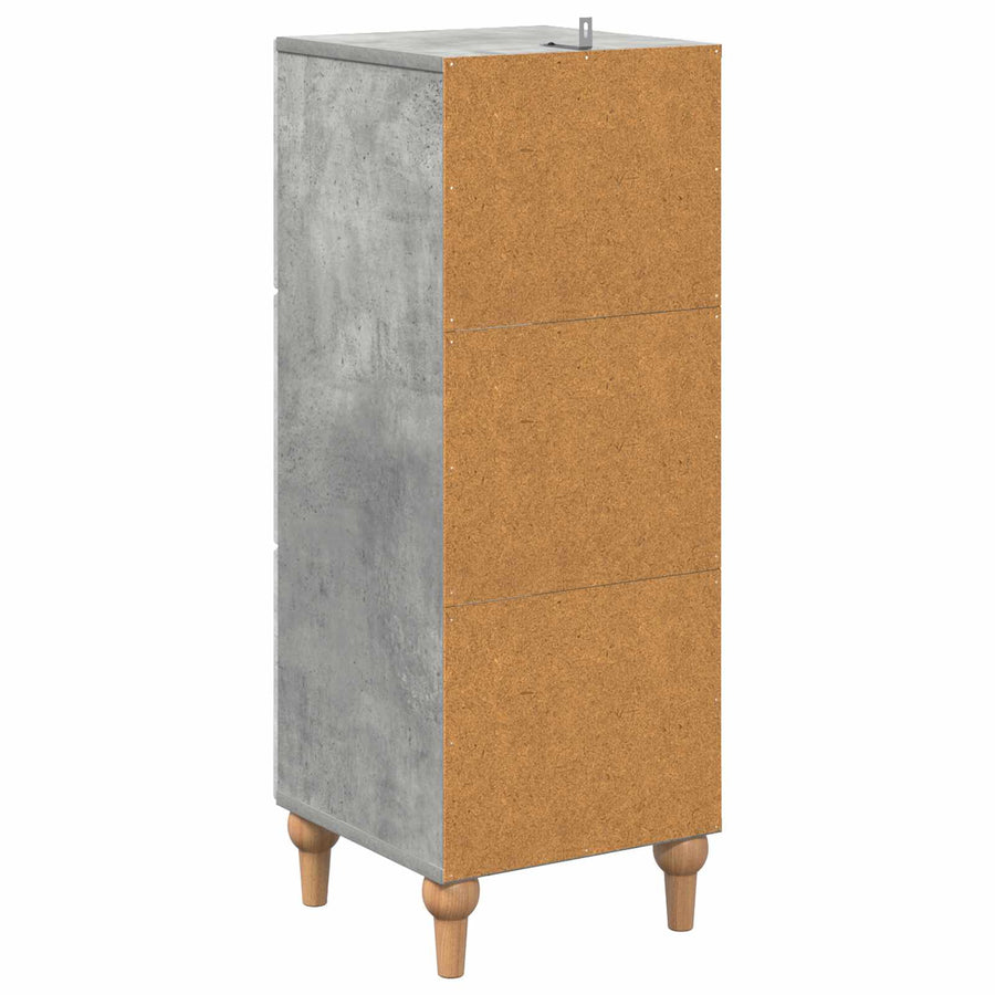 Ladenkast Betongrijs 33 x 34,5 x 90 cm Bewerkt hout