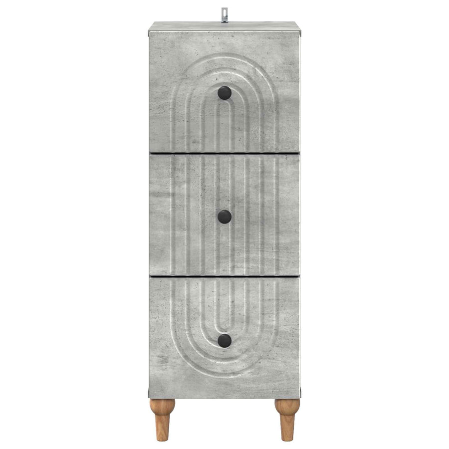 Ladenkast Betongrijs 33 x 34,5 x 90 cm Bewerkt hout