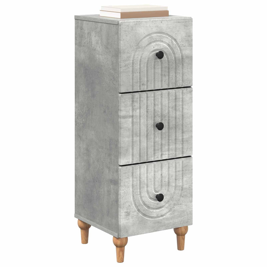 Ladenkast Betongrijs 33 x 34,5 x 90 cm Bewerkt hout