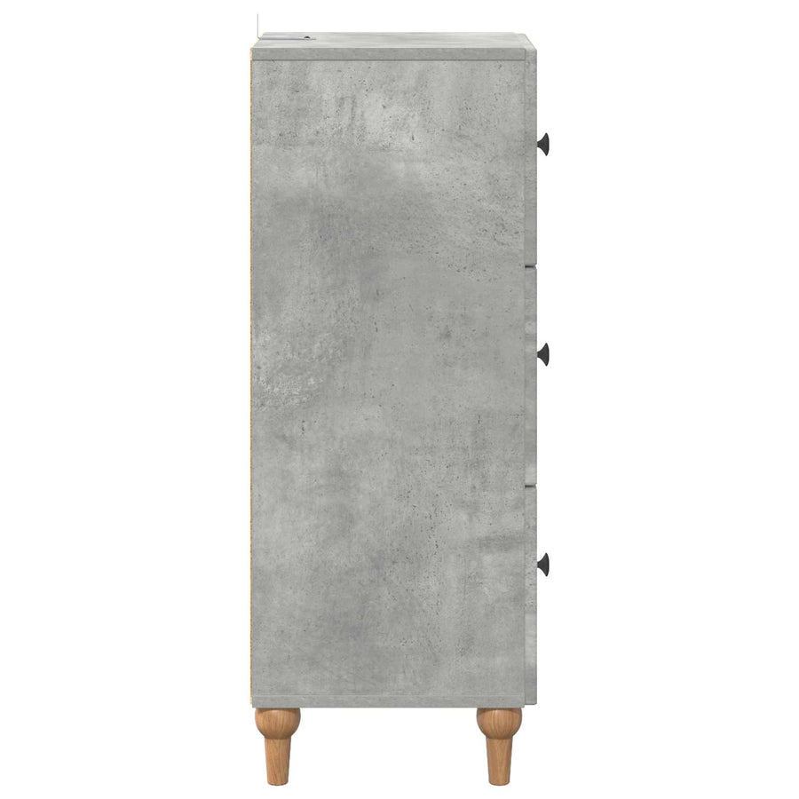Ladenkast Betongrijs 33 x 34,5 x 90 cm Bewerkt hout