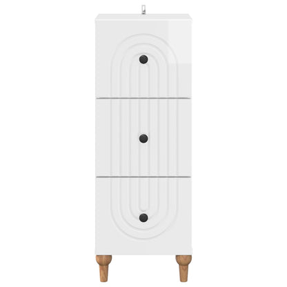 Ladenkast Hoogglans Wit 33 x 34,5 x 90 cm Bewerkt hout