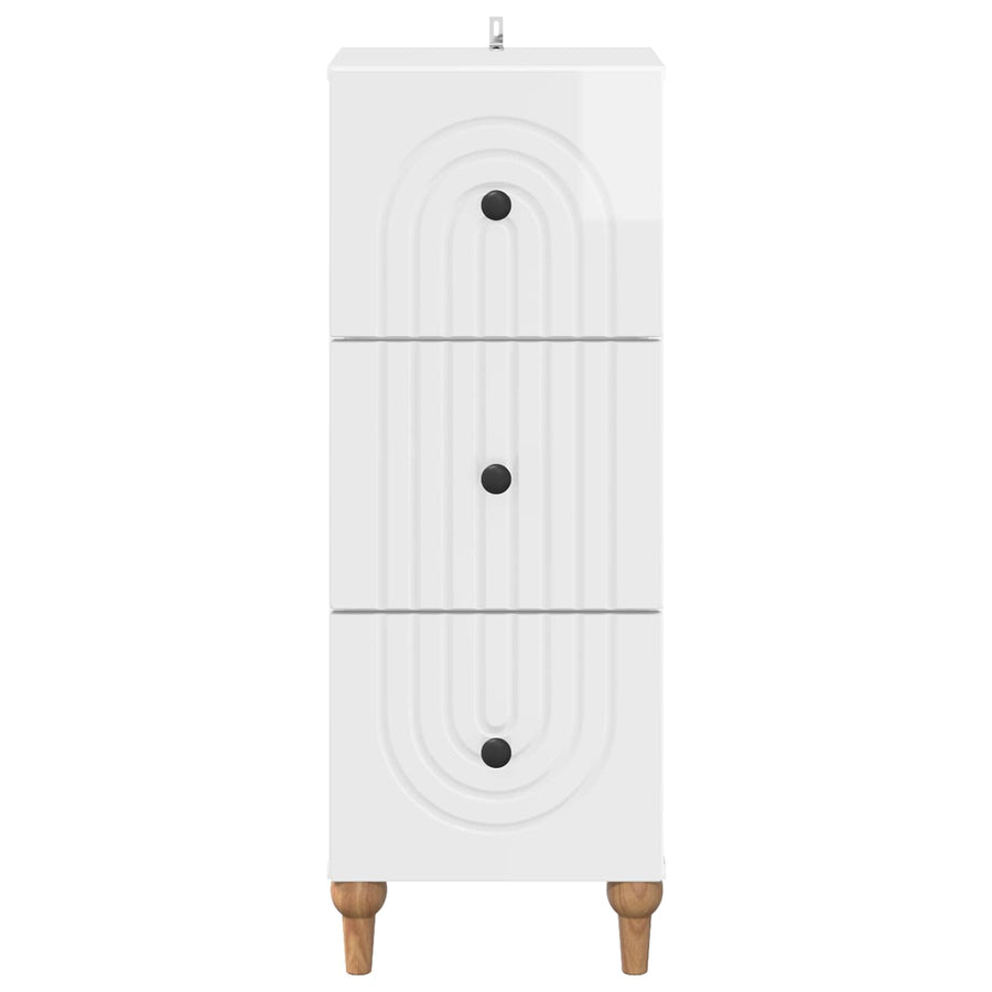 Ladenkast Hoogglans Wit 33 x 34,5 x 90 cm Bewerkt hout