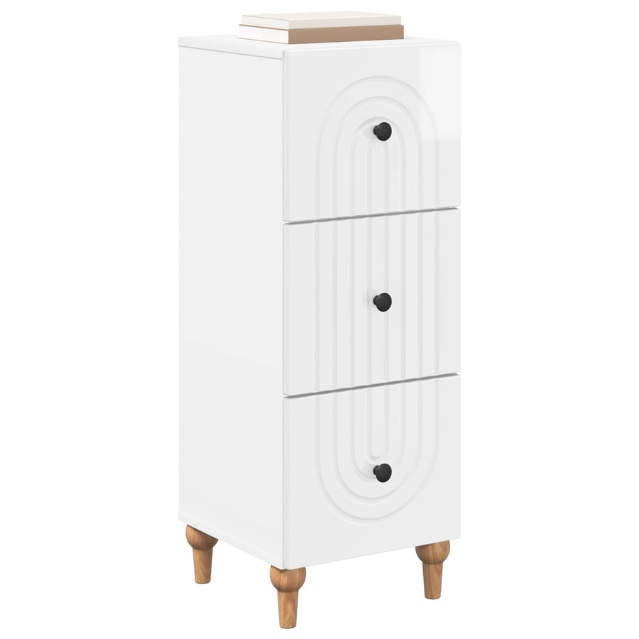 Ladenkast Hoogglans Wit 33 x 34,5 x 90 cm Bewerkt hout