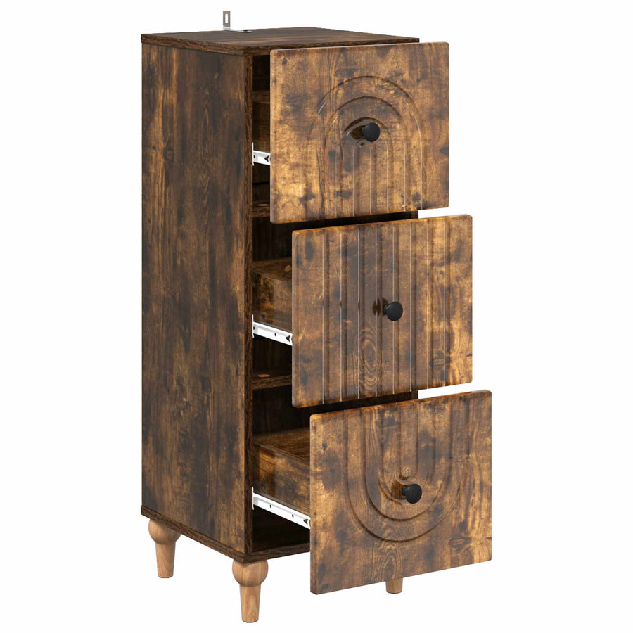 Ladenkast Gerookt eiken 33 x 34,5 x 90 cm Bewerkt hout