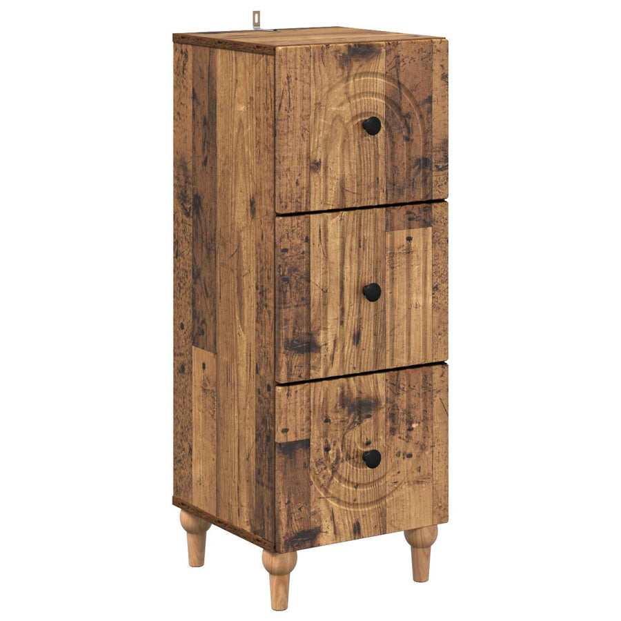 Ladenkast Oud hout 33 x 34,5 x 90 cm Bewerkt hout