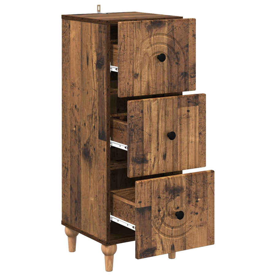 Ladenkast Oud hout 33 x 34,5 x 90 cm Bewerkt hout