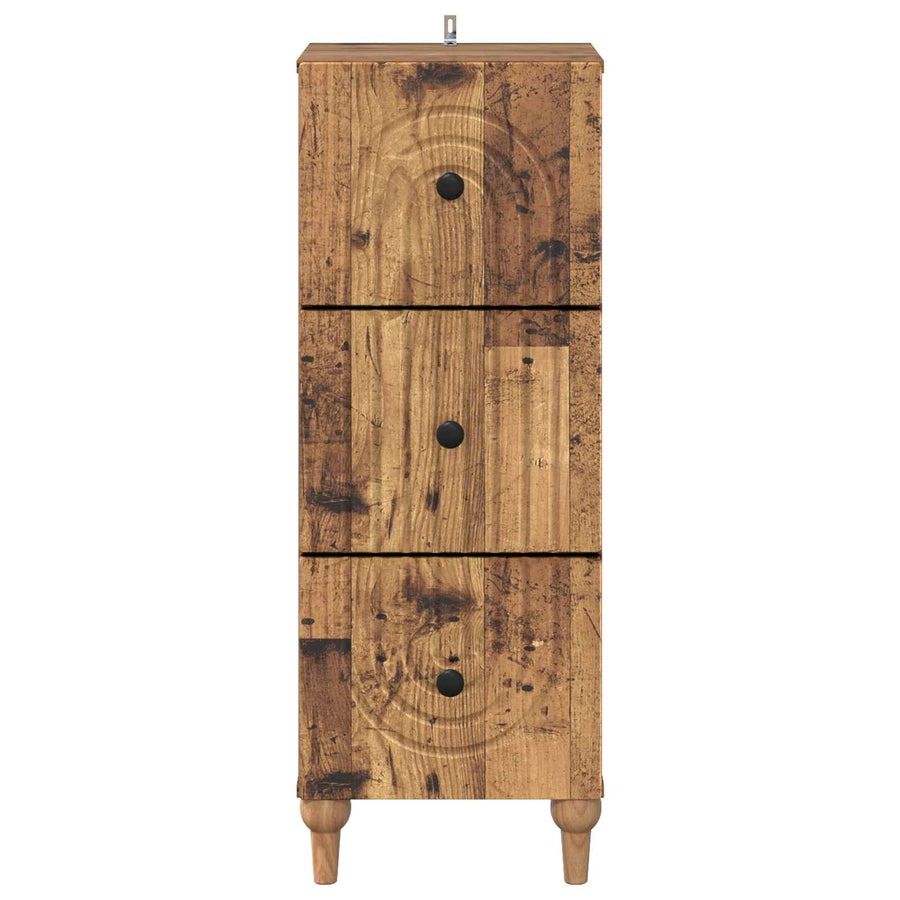 Ladenkast Oud hout 33 x 34,5 x 90 cm Bewerkt hout