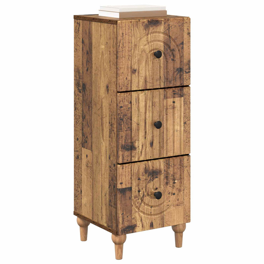 Ladenkast Oud hout 33 x 34,5 x 90 cm Bewerkt hout