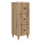 Ladekast 33x34,5x90 cm bewerkt hout artisanaal eiken