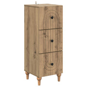 Ladekast 33x34,5x90 cm bewerkt hout artisanaal eiken
