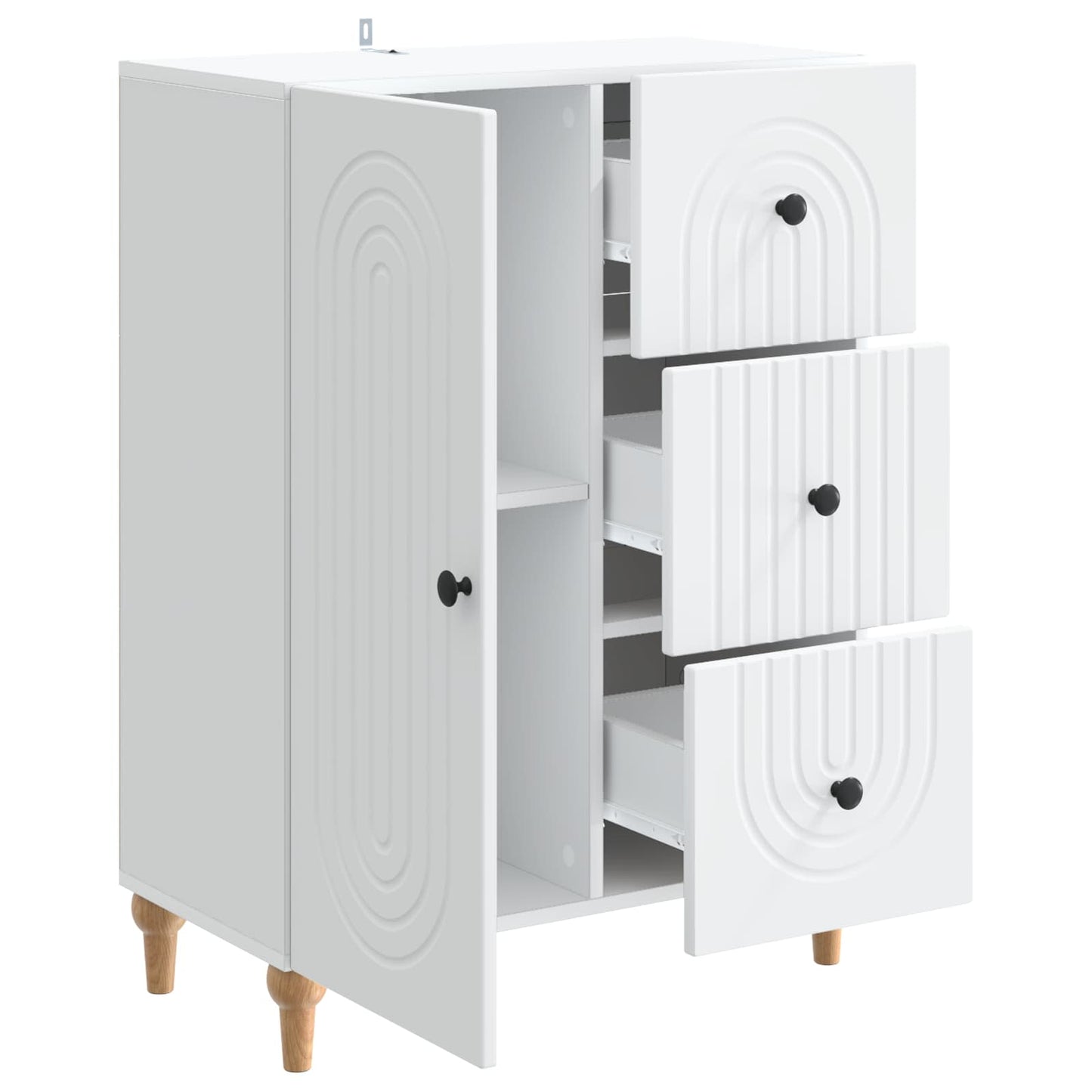 Dressoir met lade Wit 66 x 34,5 x 90 cm Bewerkt hout