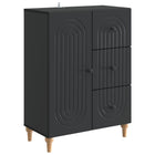 Dressoir zwart 66x34,5x90 cm bewerkt hout