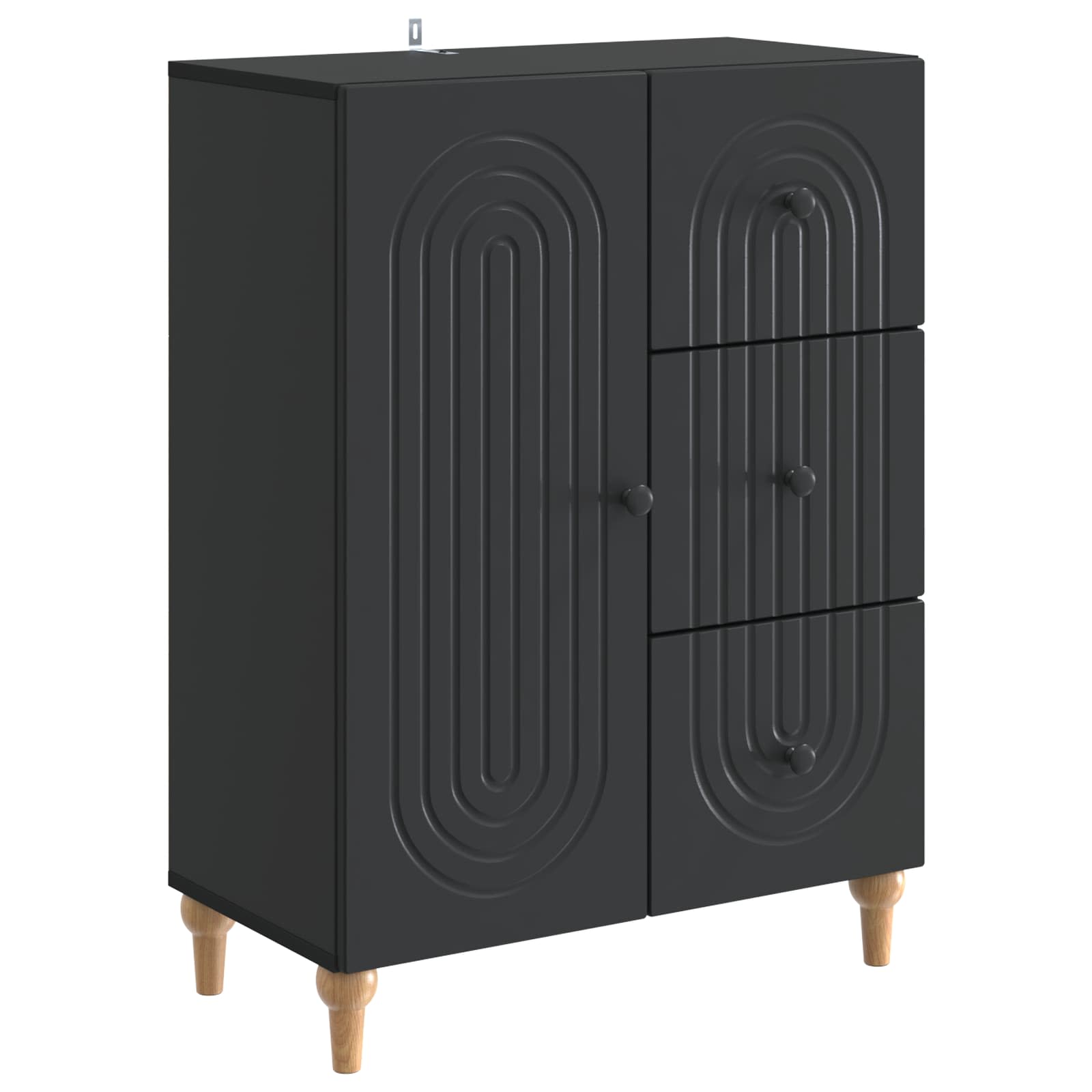 Dressoir met lade Zwart 66 x 34,5 x 90 cm Bewerkt hout