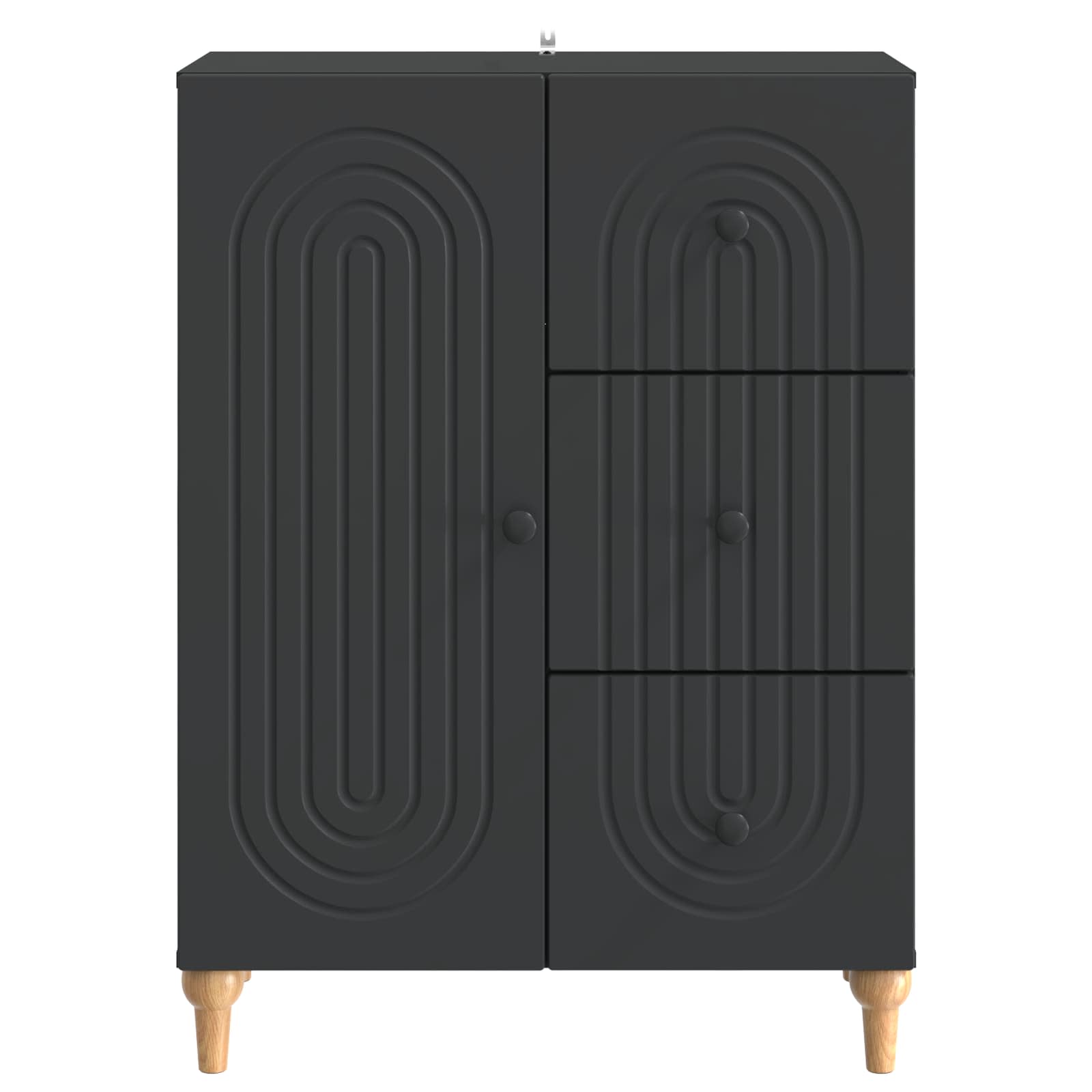 Dressoir met lade Zwart 66 x 34,5 x 90 cm Bewerkt hout