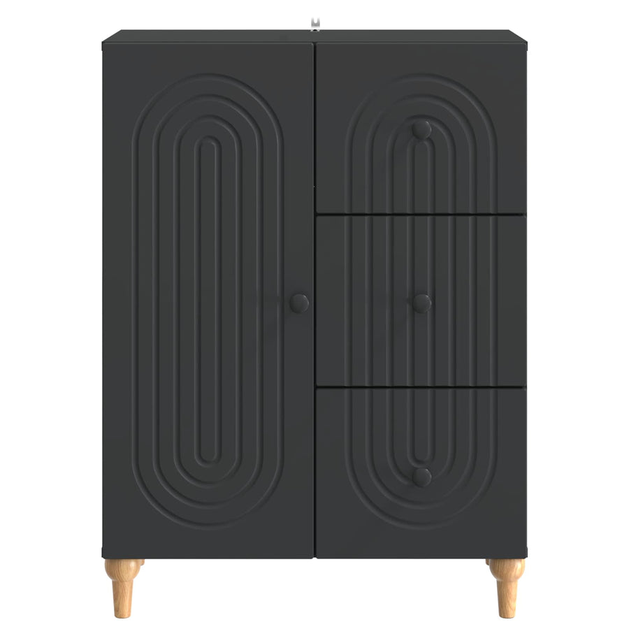 Dressoir met lade Zwart 66 x 34,5 x 90 cm Bewerkt hout