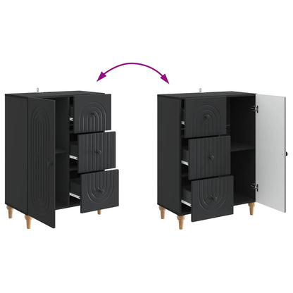 Dressoir met lade Zwart 66 x 34,5 x 90 cm Bewerkt hout