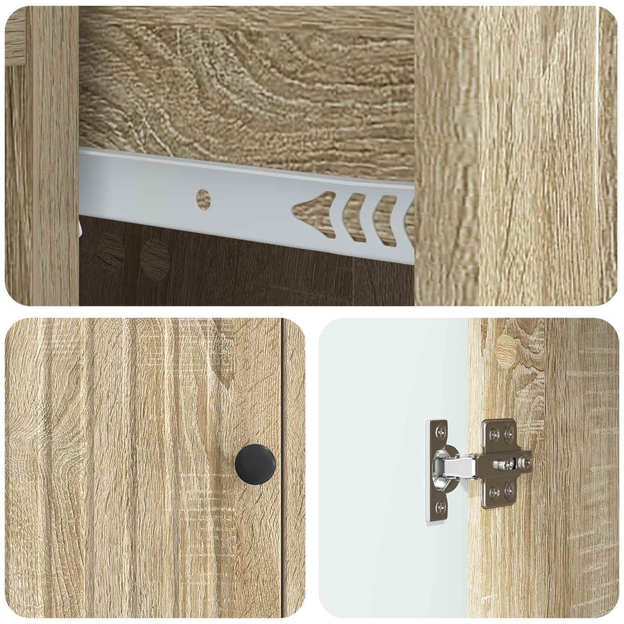 Dressoir met lade Sonoma Eiken 66 x 34,5 x 90 cm Bewerkt hout