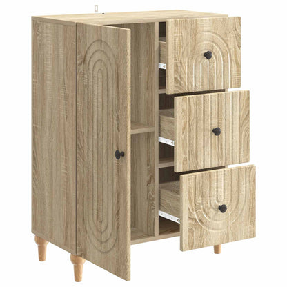 Dressoir met lade Sonoma Eiken 66 x 34,5 x 90 cm Bewerkt hout