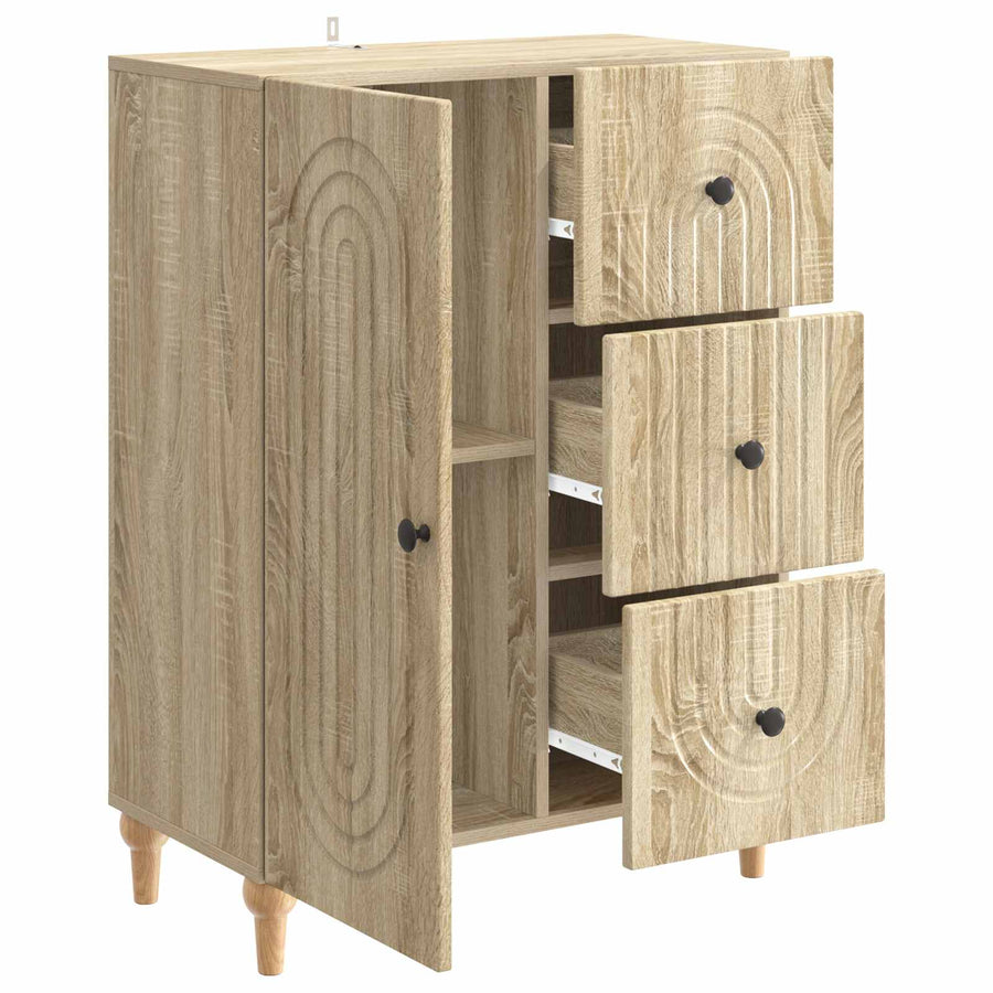 Dressoir met lade Sonoma Eiken 66 x 34,5 x 90 cm Bewerkt hout