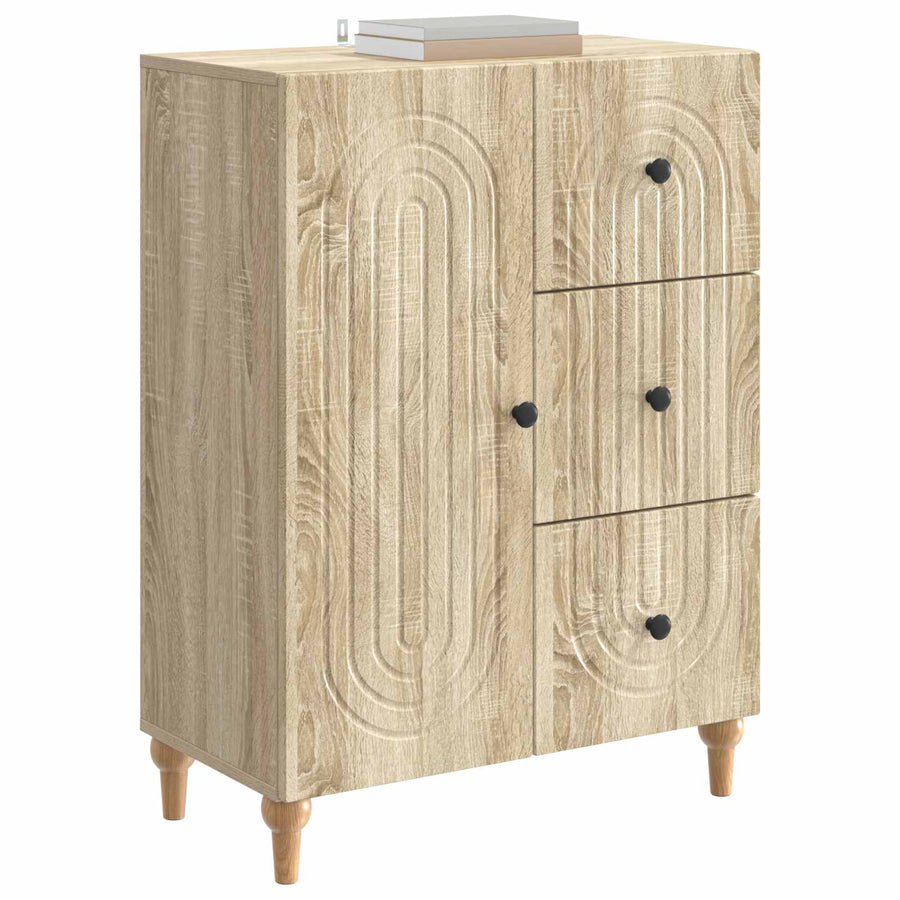 Dressoir met lade Sonoma Eiken 66 x 34,5 x 90 cm Bewerkt hout