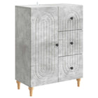 Dressoir 66x34,5x90 cm betongrijs bewerkt hout