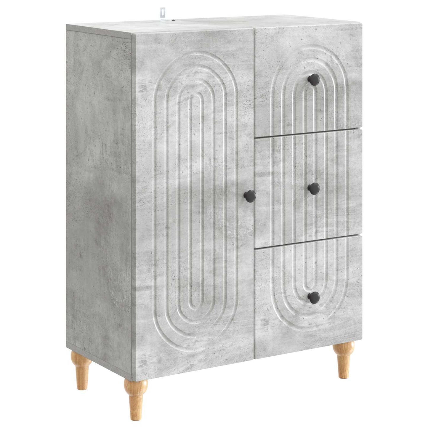 Dressoir met lade Betongrijs 66 x 34,5 x 90 cm Bewerkt hout