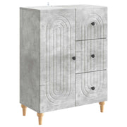 Dressoir 66x34,5x90 cm betongrijs bewerkt hout