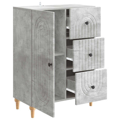 Dressoir met lade Betongrijs 66 x 34,5 x 90 cm Bewerkt hout