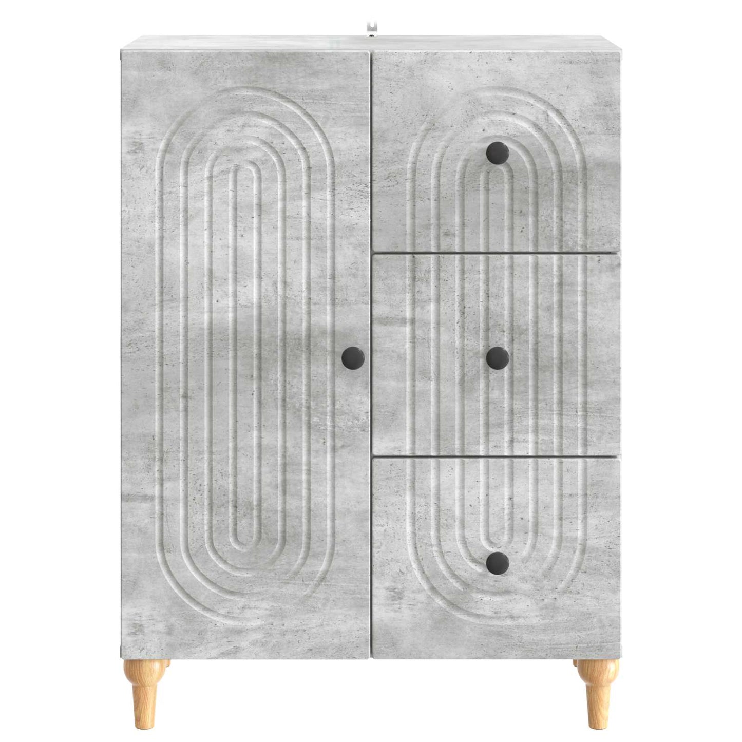 Dressoir met lade Betongrijs 66 x 34,5 x 90 cm Bewerkt hout