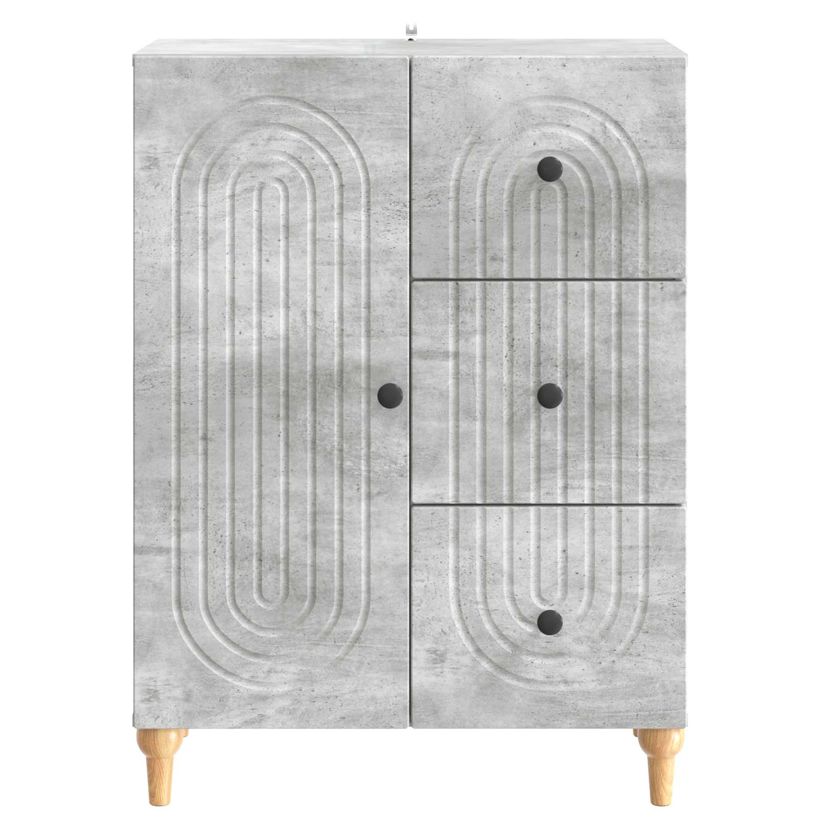 Dressoir met lade Betongrijs 66 x 34,5 x 90 cm Bewerkt hout