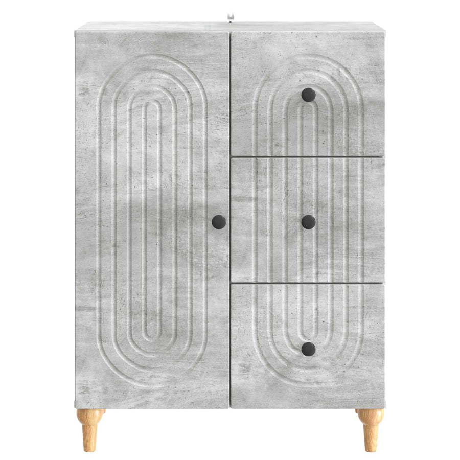 Dressoir met lade Betongrijs 66 x 34,5 x 90 cm Bewerkt hout