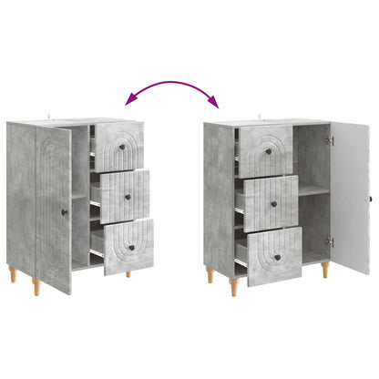 Dressoir met lade Betongrijs 66 x 34,5 x 90 cm Bewerkt hout
