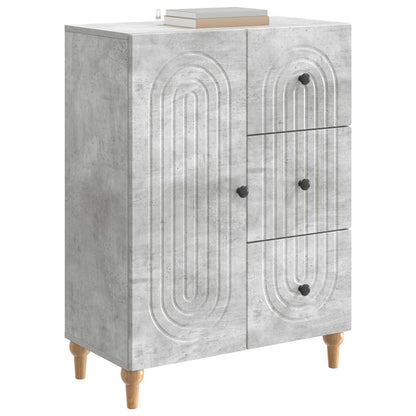 Dressoir met lade Betongrijs 66 x 34,5 x 90 cm Bewerkt hout