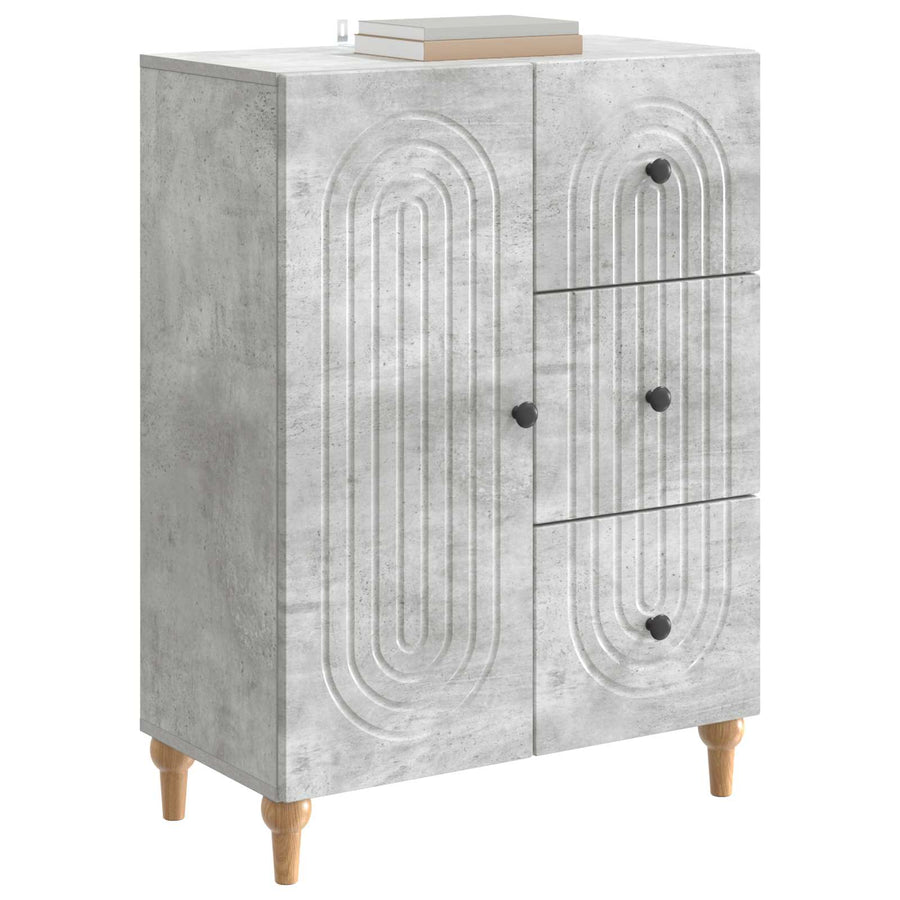 Dressoir met lade Betongrijs 66 x 34,5 x 90 cm Bewerkt hout