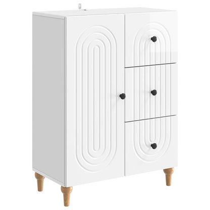 Dressoir met lade Hoogglans Wit 66 x 34,5 x 90 cm Bewerkt hout