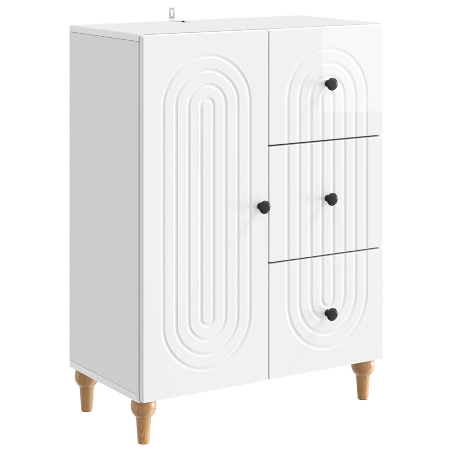 Dressoir met lade Hoogglans Wit 66 x 34,5 x 90 cm Bewerkt hout