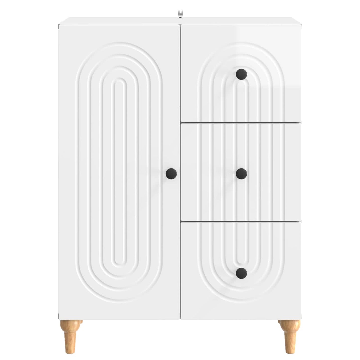 Dressoir met lade Hoogglans Wit 66 x 34,5 x 90 cm Bewerkt hout