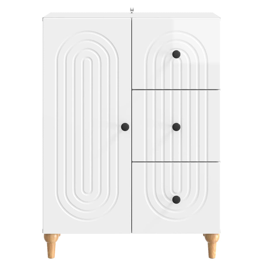 Dressoir met lade Hoogglans Wit 66 x 34,5 x 90 cm Bewerkt hout
