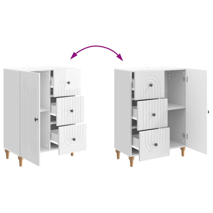 Dressoir met lade Hoogglans Wit 66 x 34,5 x 90 cm Bewerkt hout