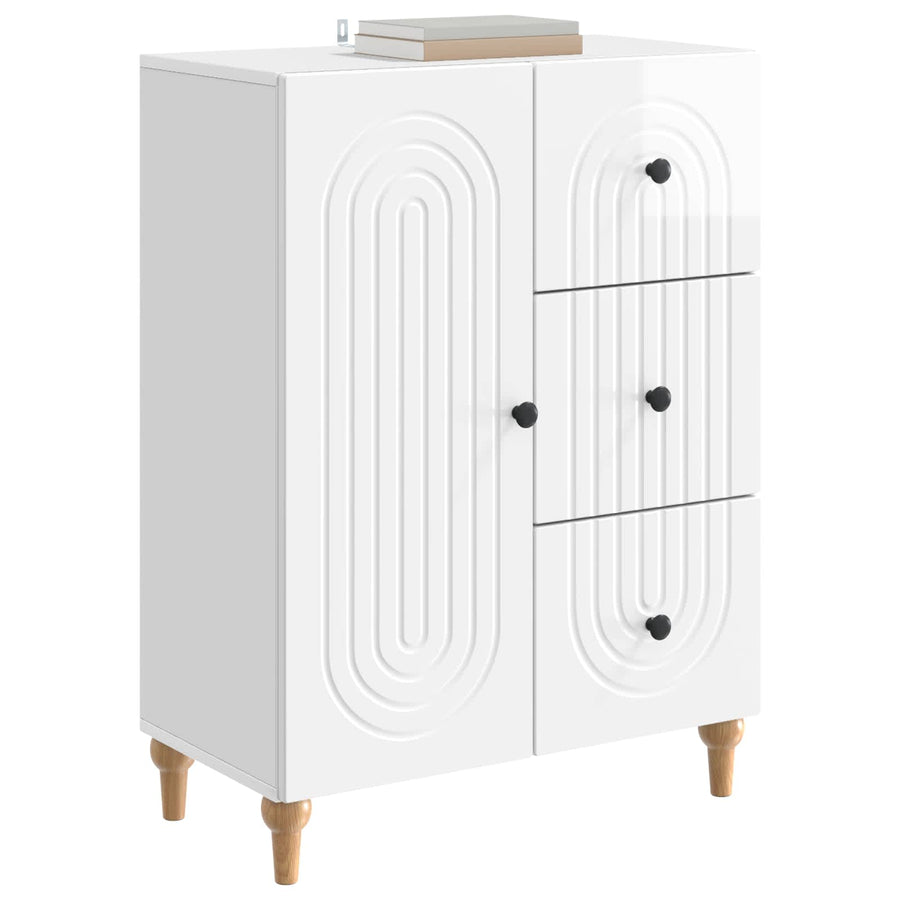Dressoir met lade Hoogglans Wit 66 x 34,5 x 90 cm Bewerkt hout