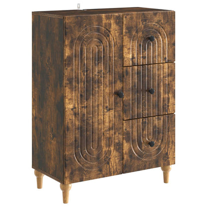 Dressoir met lade Gerookt eiken 66 x 34,5 x 90 cm Bewerkt hout